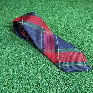 Cremieux Collection Mens Hand Made Plaid Silk Necktie